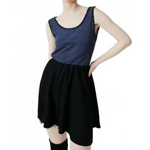 NEW TOUGH LUV babydoll tank dress in black acid wash